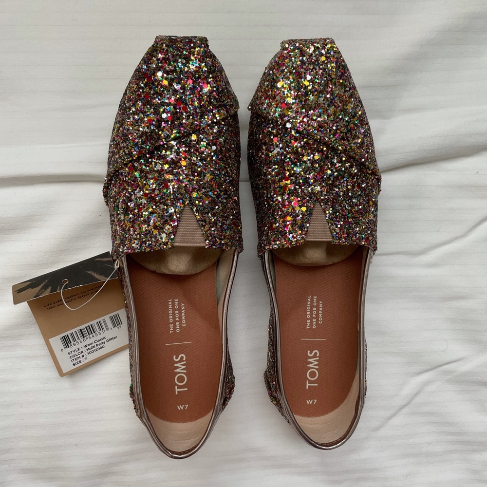 Toms glitter alpargata shoes